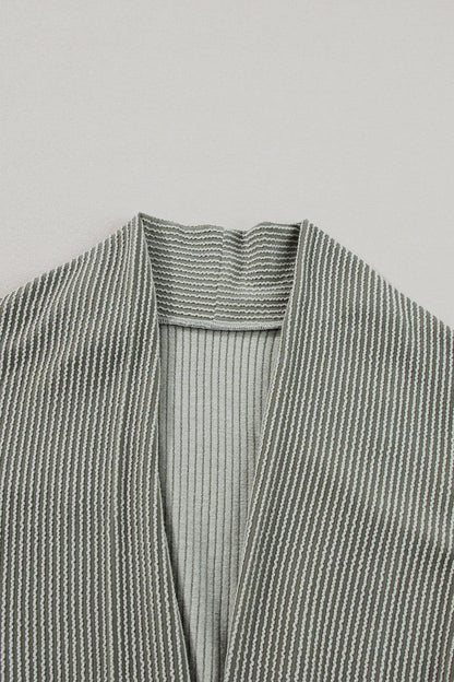 Textured Open Front Long Sleeve Cover Up Carauana Store