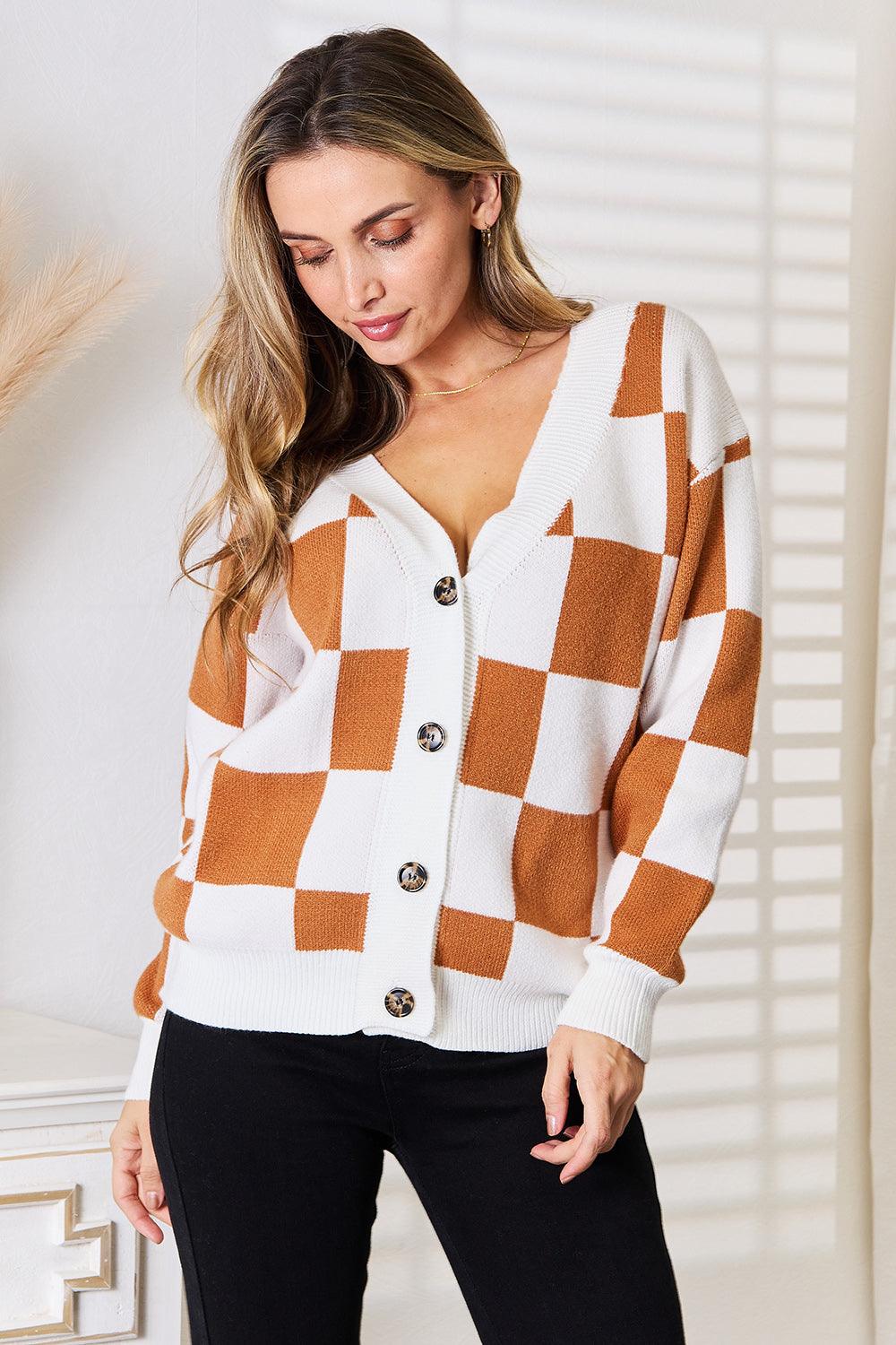 Angel Wings Double Take Button-Up V-Neck Dropped Shoulder Cardigan Carauana Store