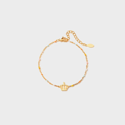 Crown Shape 18K Gold-Plated Bead Bracelet Carauana Store