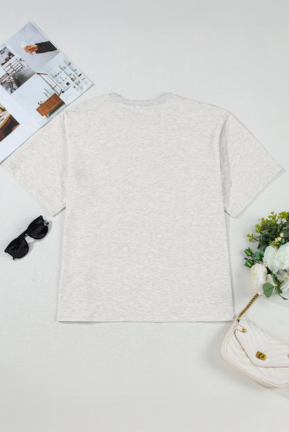 Light Grey Yee Haw Western Fashion Print Plus Size Tee