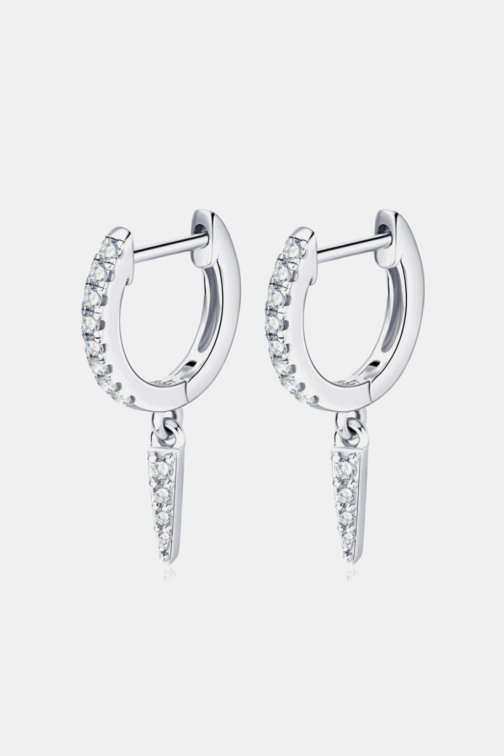 Moissanite 925 Sterling Silver Huggie Drop Earrings Carauana Store