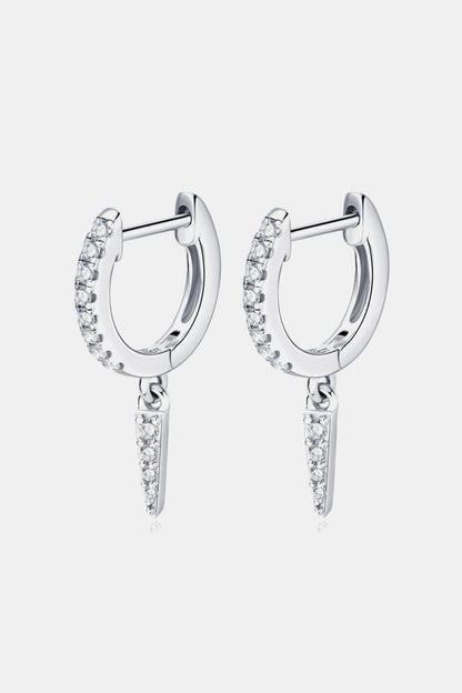 Moissanite 925 Sterling Silver Huggie Drop Earrings Carauana Store