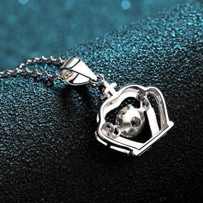 Moissanite Crown 925 Sterling Silver Necklace Carauana Store