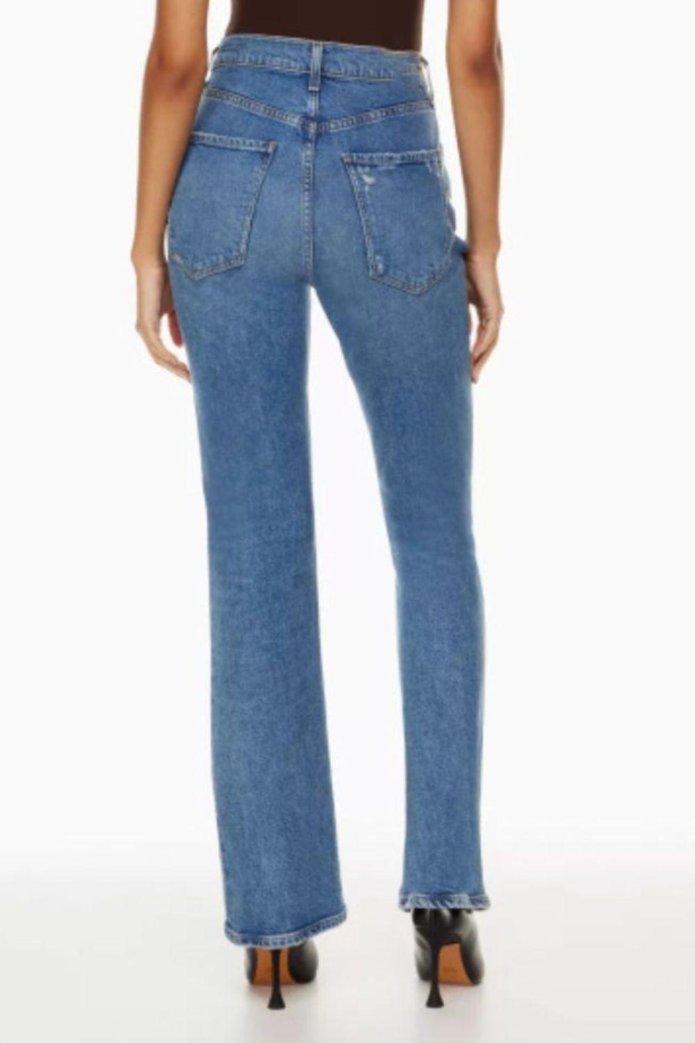 Distressed Straight Jeans with Pockets Carauana Store