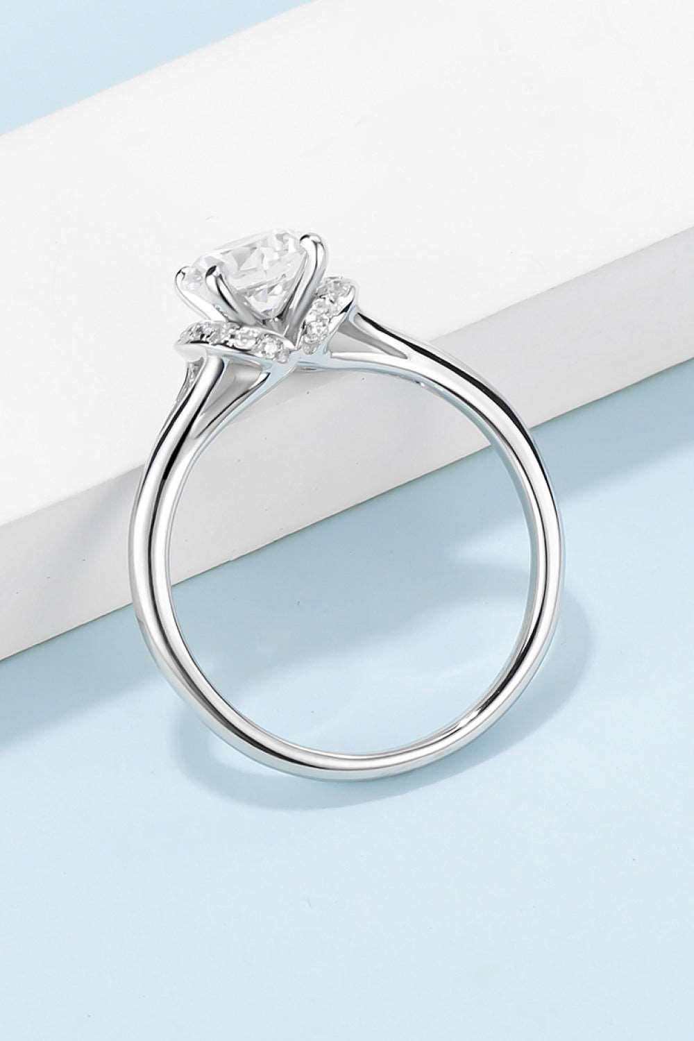 1 Carat Moissanite 925 Sterling Silver Split Shank Ring Carauana Store