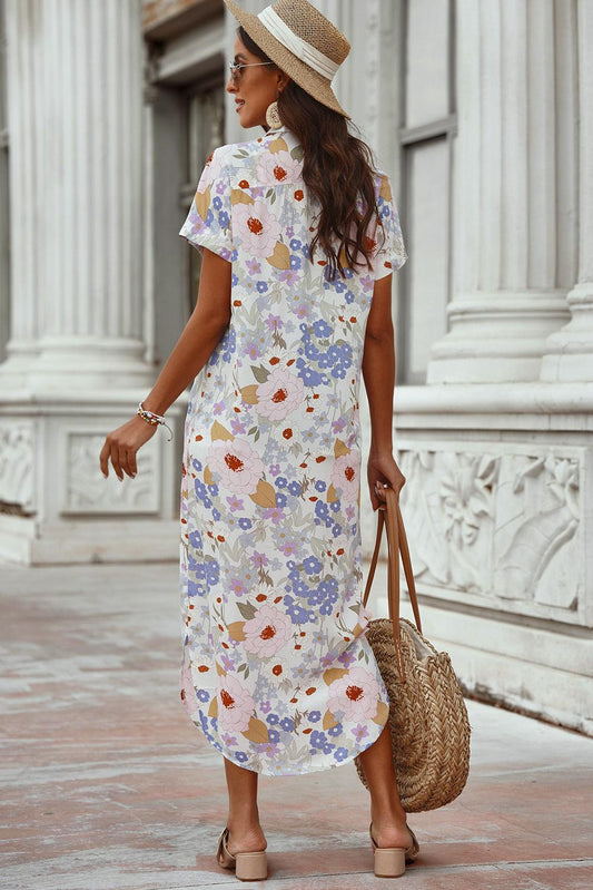 Printed Open Front Short Sleeve Cover-Up Carauana Store