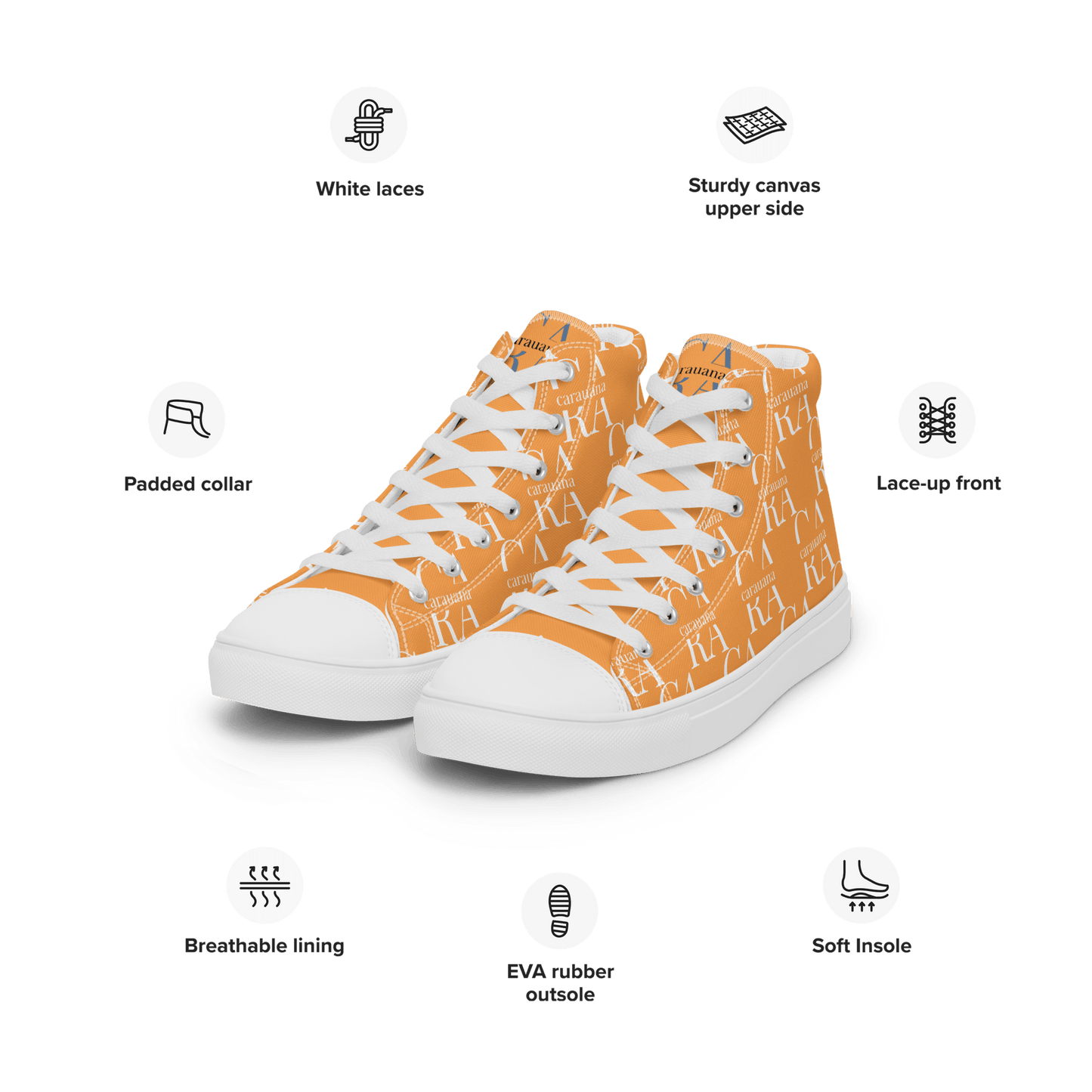 CARAUANA Hip Hop canvas shoes Orange Branded